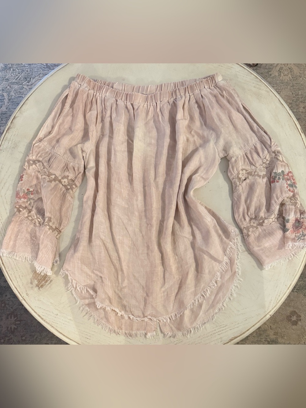 Standard Grace off shoulder boho hippie flowy festival top sz medium button back